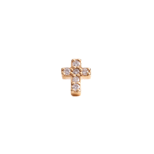 Mercy in Yellow Gold - Diamond Threaded Flatback Stud