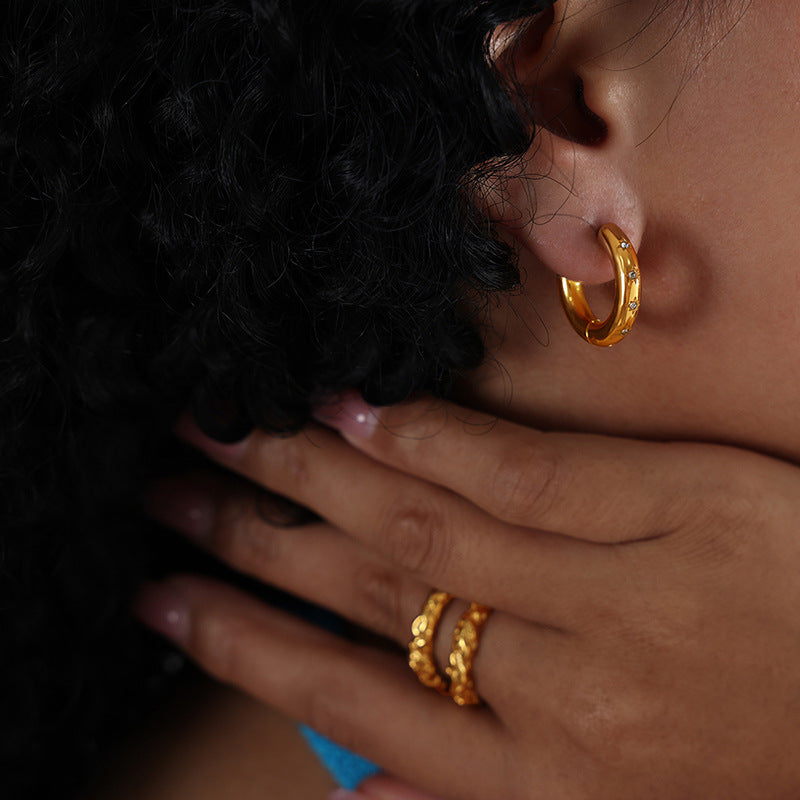 "Ash"  in Gold Plated – Sold as a Pair or Individually