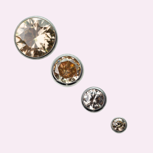 "Champagne" - Threadless Flat Back Stud