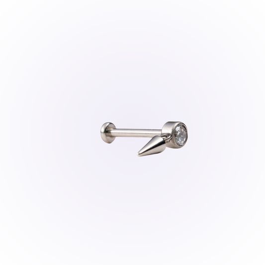 Charms – Spike Drop Cubic Zirconia Threadless Flat Back Stud