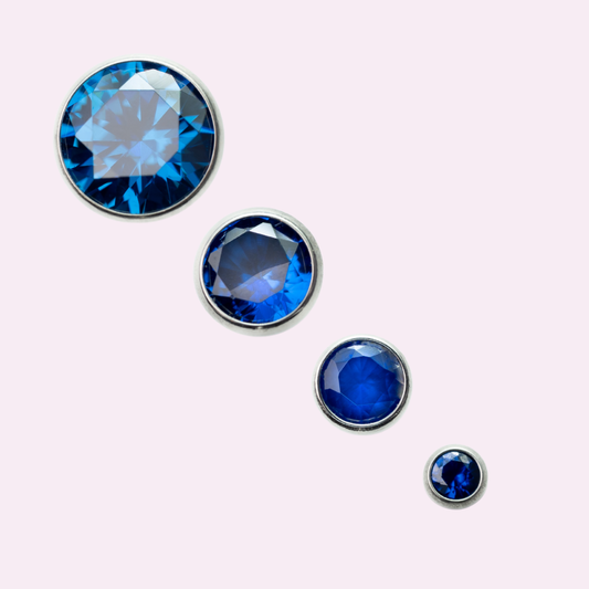 "Deep Blue" - Threadless Flat Back Stud