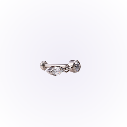 Renewal – Drop Marquise Cubic Zirconia Threadless Flat Back Stud