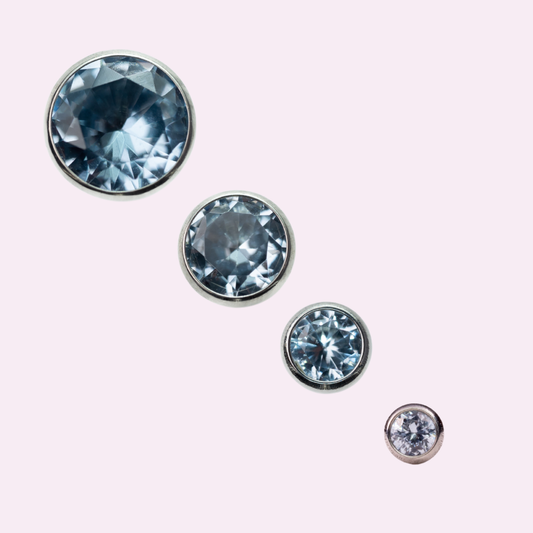 "Arctic Sea" - Threadless Flat Back Stud