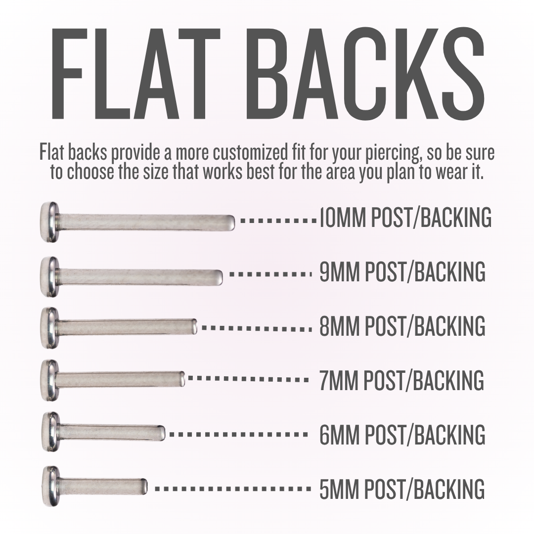 18G Threadless Titanium Flat Back with 4mm Disk - Sold Single