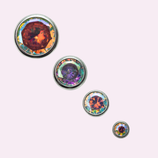 "Rainbow Radiance" - Threadless Flat Back Stud
