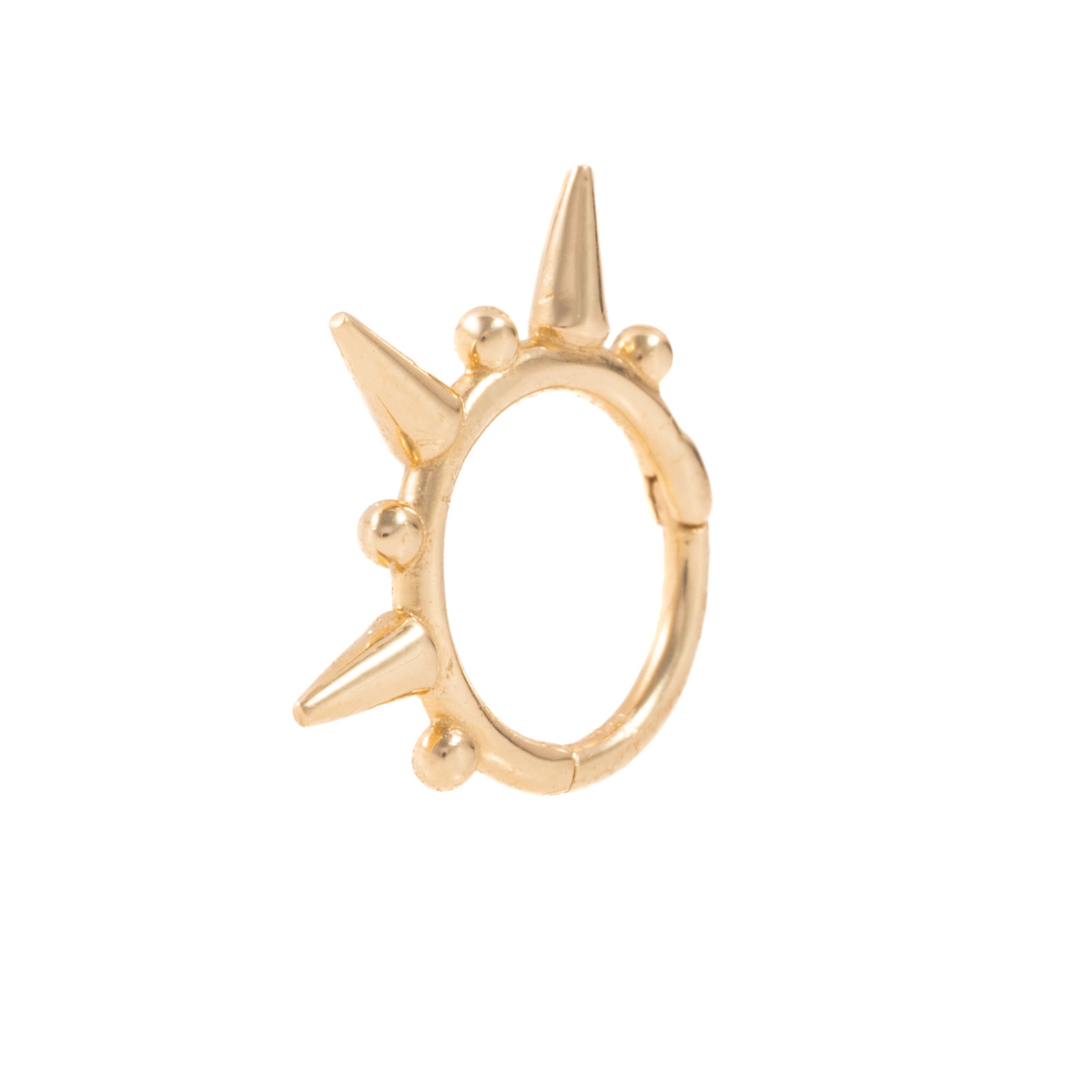 Shrike in Yellow Gold  - Seamless Hinged Hoop