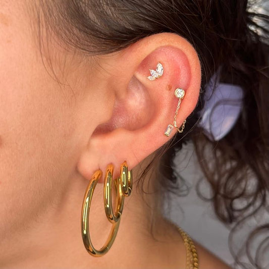 Gilded Petals - Threadless Flatback Stud