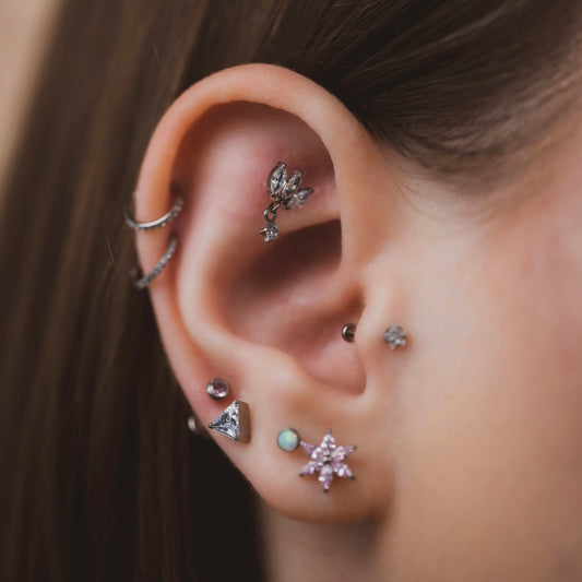 Enlightenment – Triangle Cut Cubic Zirconia Threadless Flat Back Stud