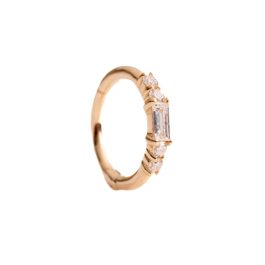 Style in Yellow Gold - Diamond Seamless Hinged Hoop