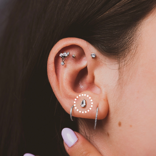 Storm – Pear Cut Cubic Zirconia Threadless Flat Back Stud