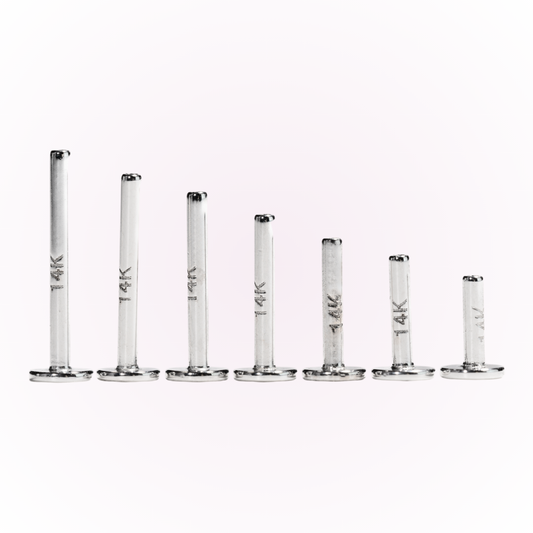 Poste plano sin rosca de 18G y 14k - Se vende por unidad