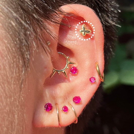 Hope – Solid Butterfly Threadless Flat Back Stud