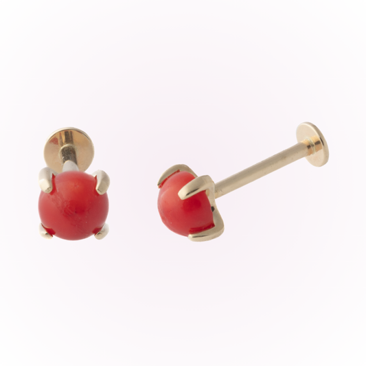 Red Coral (14k) - Single Earring
