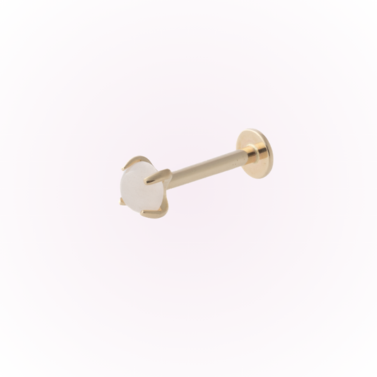 Cuarzo rosa (14k) - Pendiente individual