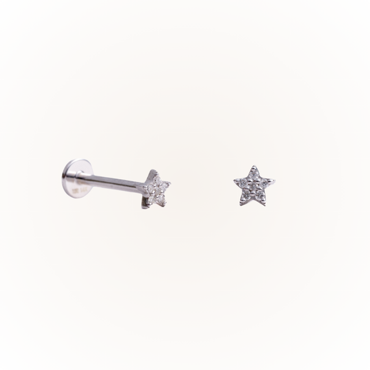 Guidance in White Gold - Diamond Threaded Flatback Stud