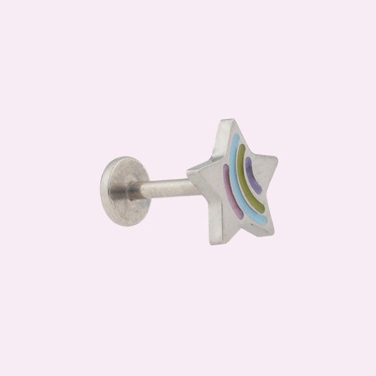 Wishing Star - Threadless Flat Back Stud