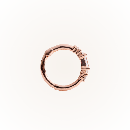 Style in Rose Gold - Diamond Seamless Hinged Hoop