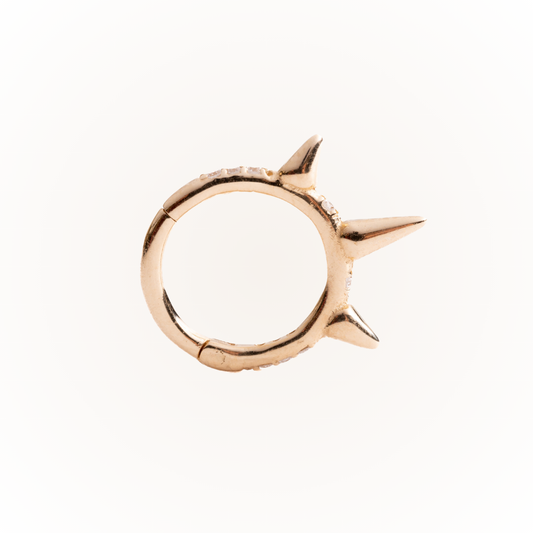 Briar in Yellow Gold - Diamond Seamless Hinged Hoop