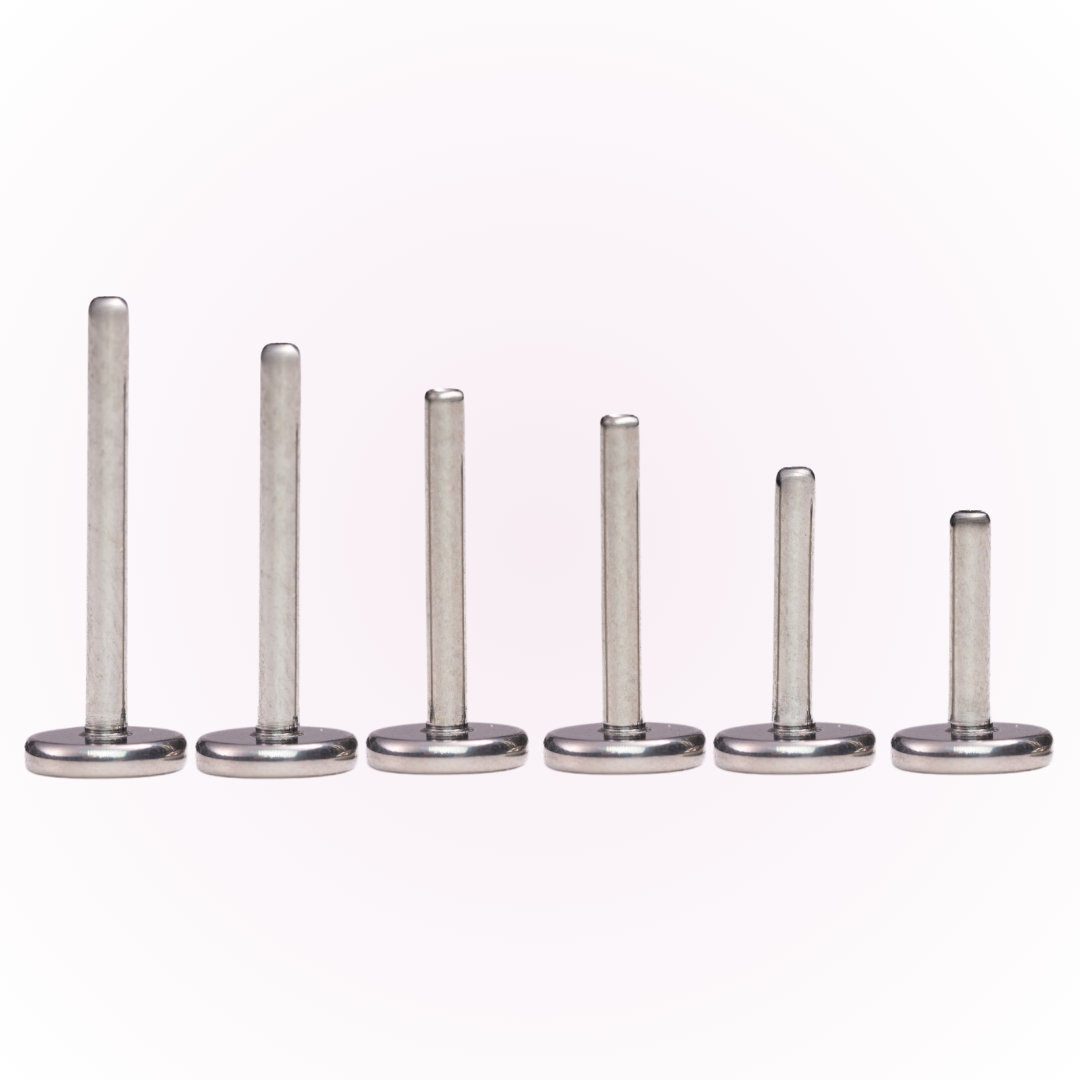 18G Threadless Titanium Flat Back with 4mm Disk - Sold Single