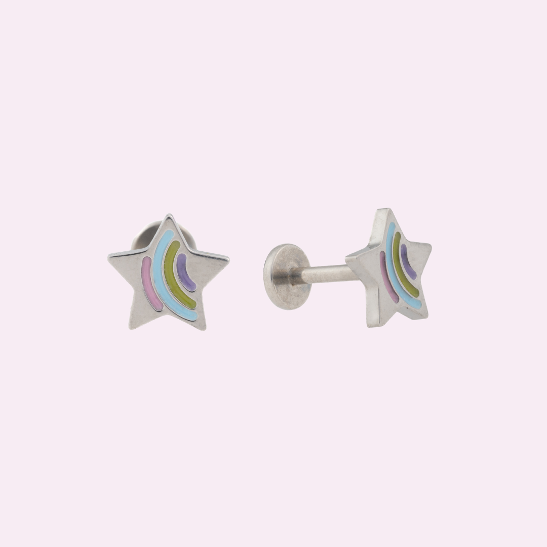 Wishing Star - Threadless Flat Back Stud