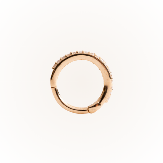 Infinite in Yellow Gold - Diamond Seamless Hinged Hoop