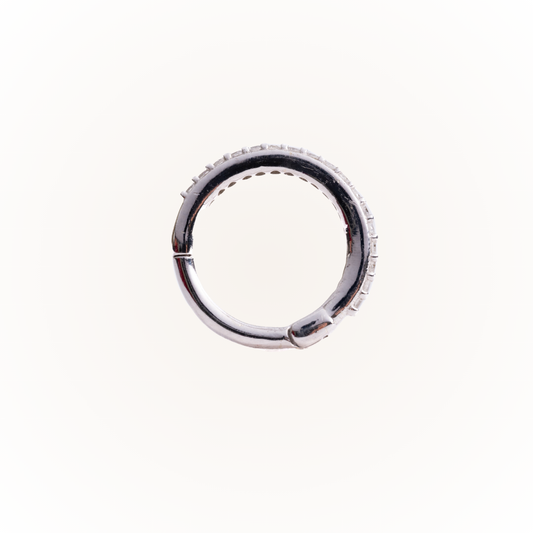 Infinite in White Gold - Diamond Seamless Hinged Hoop