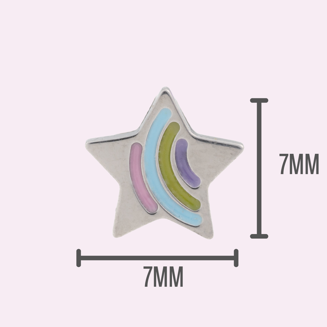 Wishing Star - Threadless Flat Back Stud