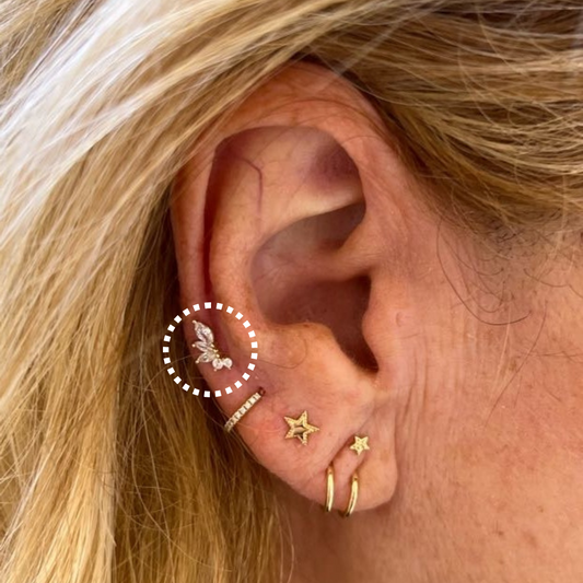 Cascading Ice – Marquise Curve Cubic Zirconia Threadless Flat Back Stud
