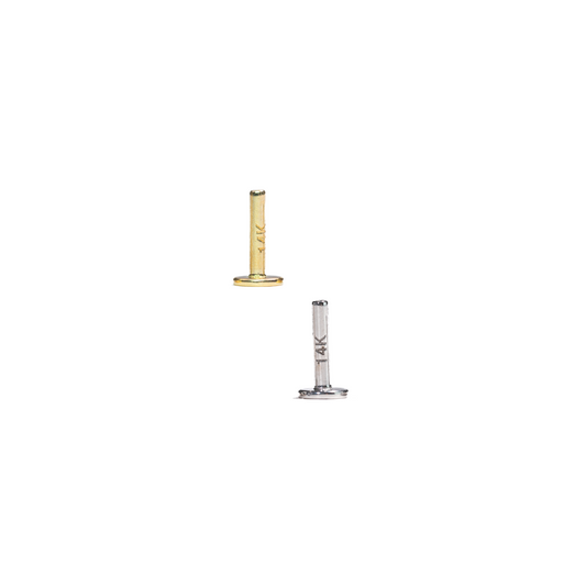 18G Threadless 14k Flatback Post - Sold Single