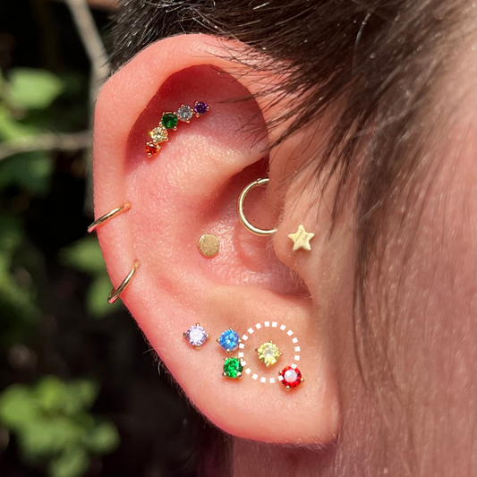 November – Topaz Prong Set Threadless Flat Back Stud