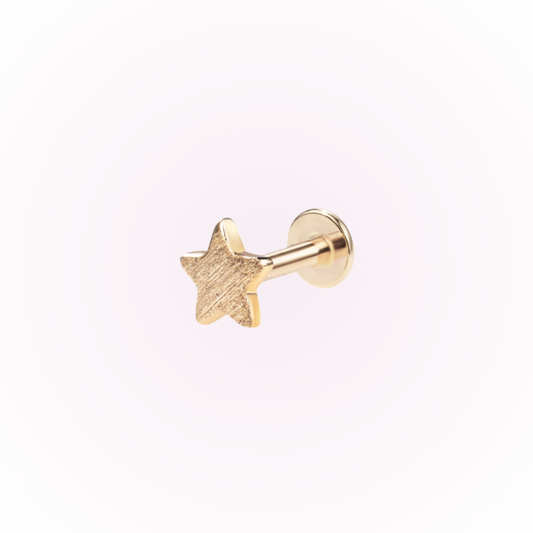 Stardust – Brushed Star Threadless Flat Back Stud