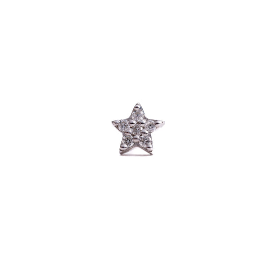 Guidance in White Gold - Diamond Threaded Flatback Stud