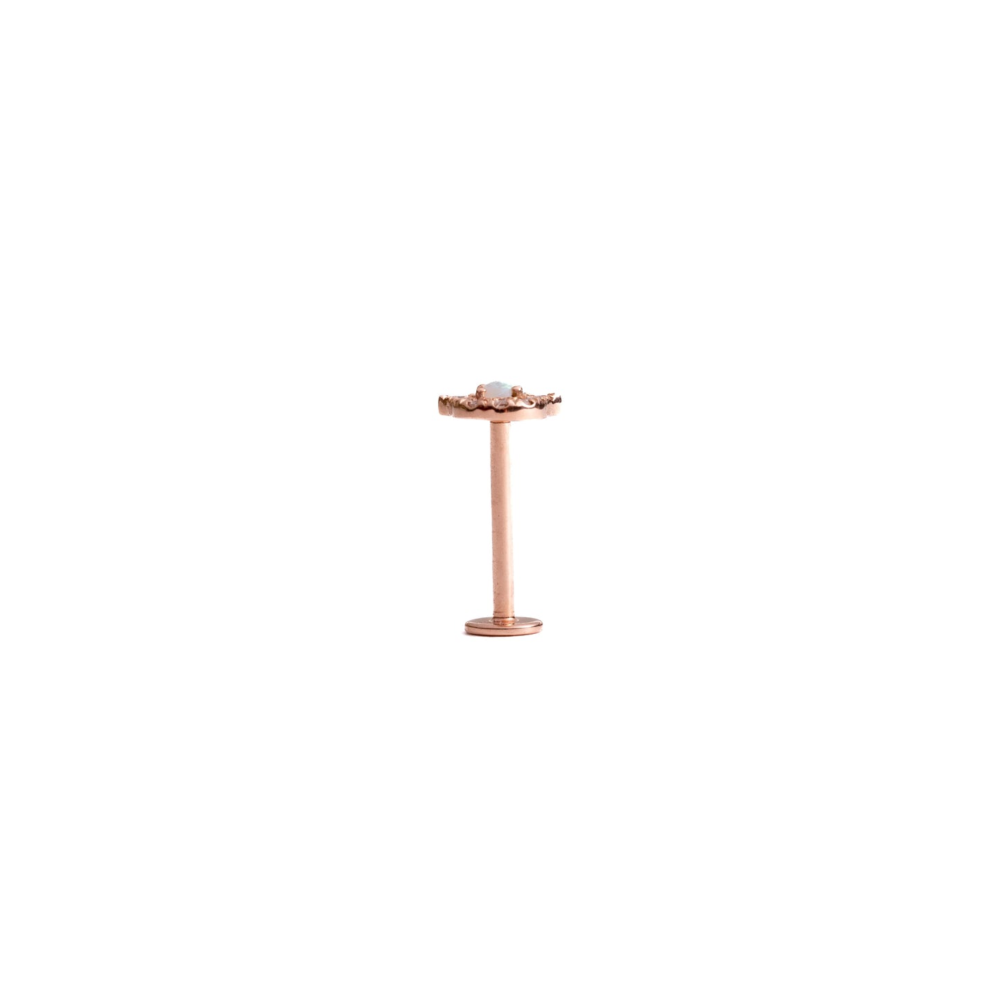 Protection in Rose Gold - Diamond Threaded Flatback Stud