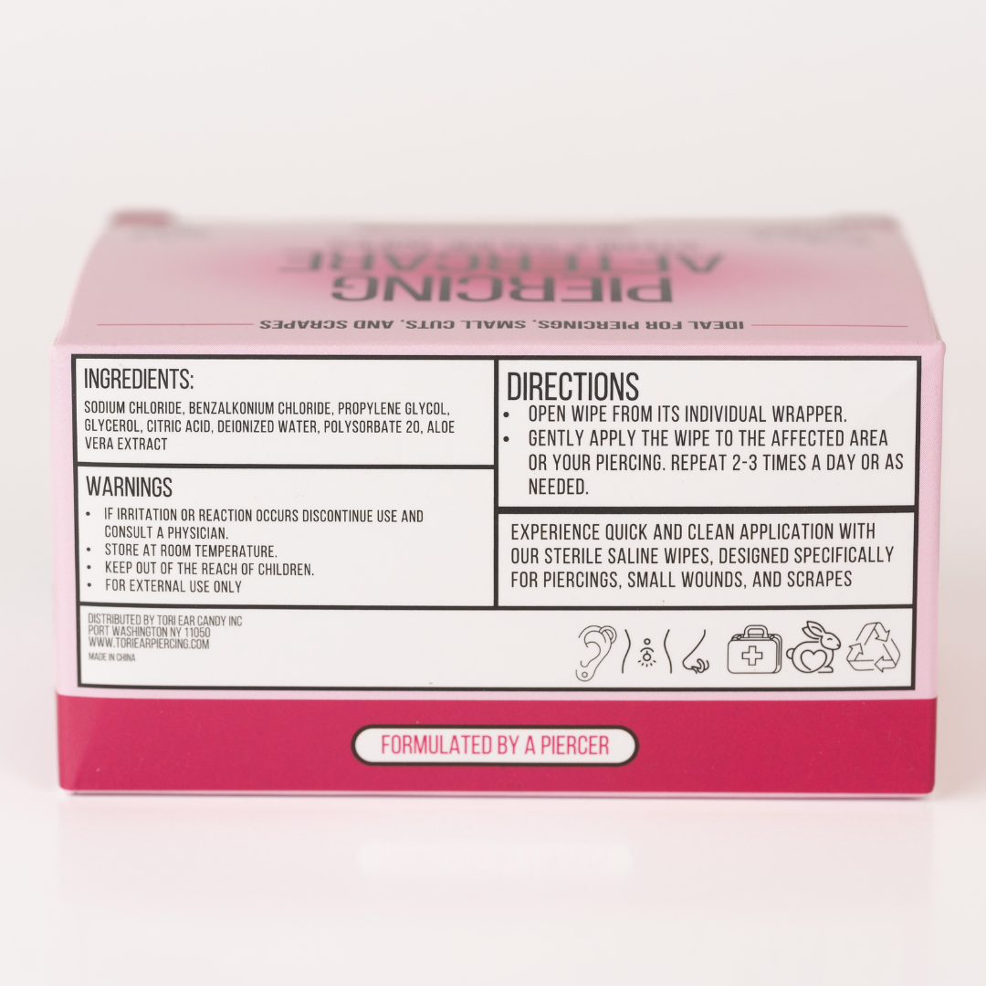 Tori Ear Piercing Saline Wipes