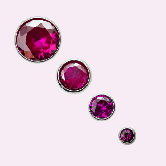 "Raspberry Fields" - Threadless Flat Back Stud