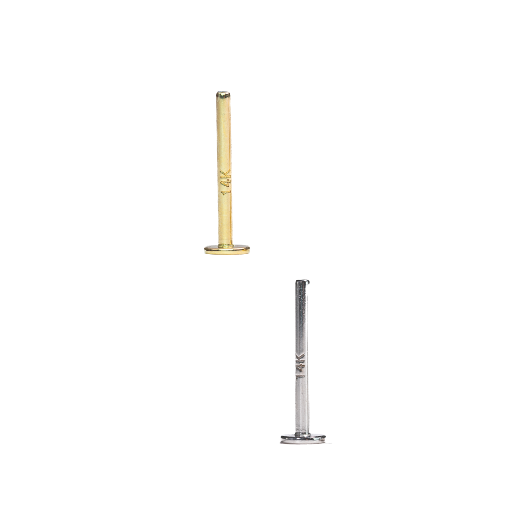 18G Threadless 14k Flatback Post- Single