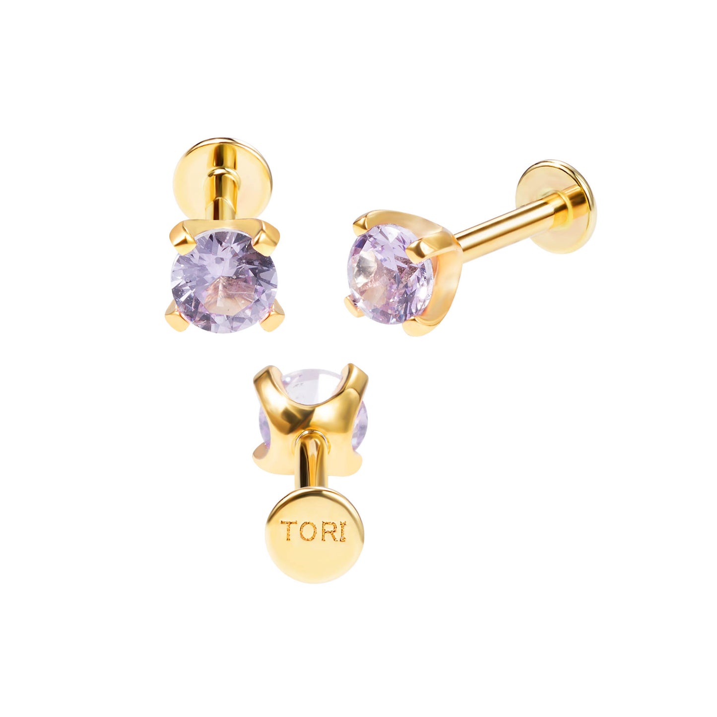 June - Threadles Flatback Stud