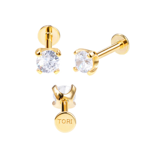 April - Threadless Flatback Stud