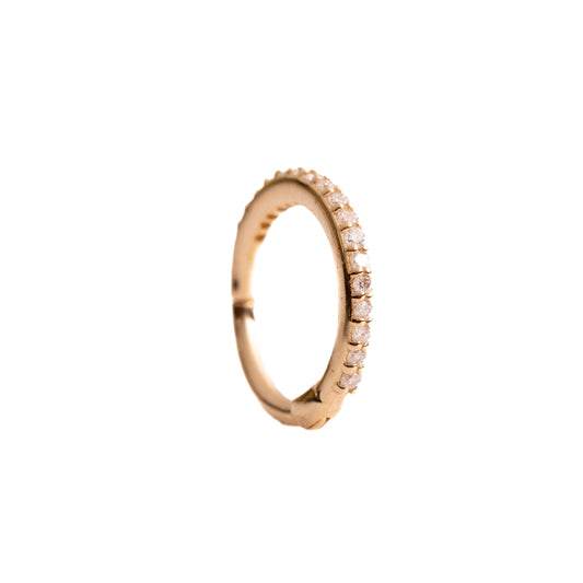 Infinite in Yellow Gold - Diamond Seamless Hinged Hoop