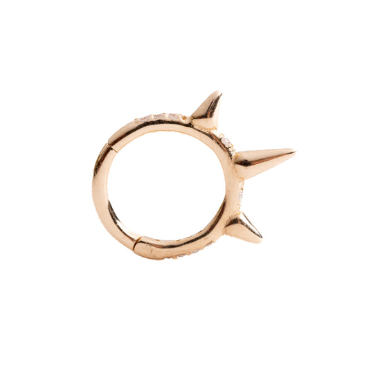 Briar in Yellow Gold - Diamond Seamless Hinged Hoop