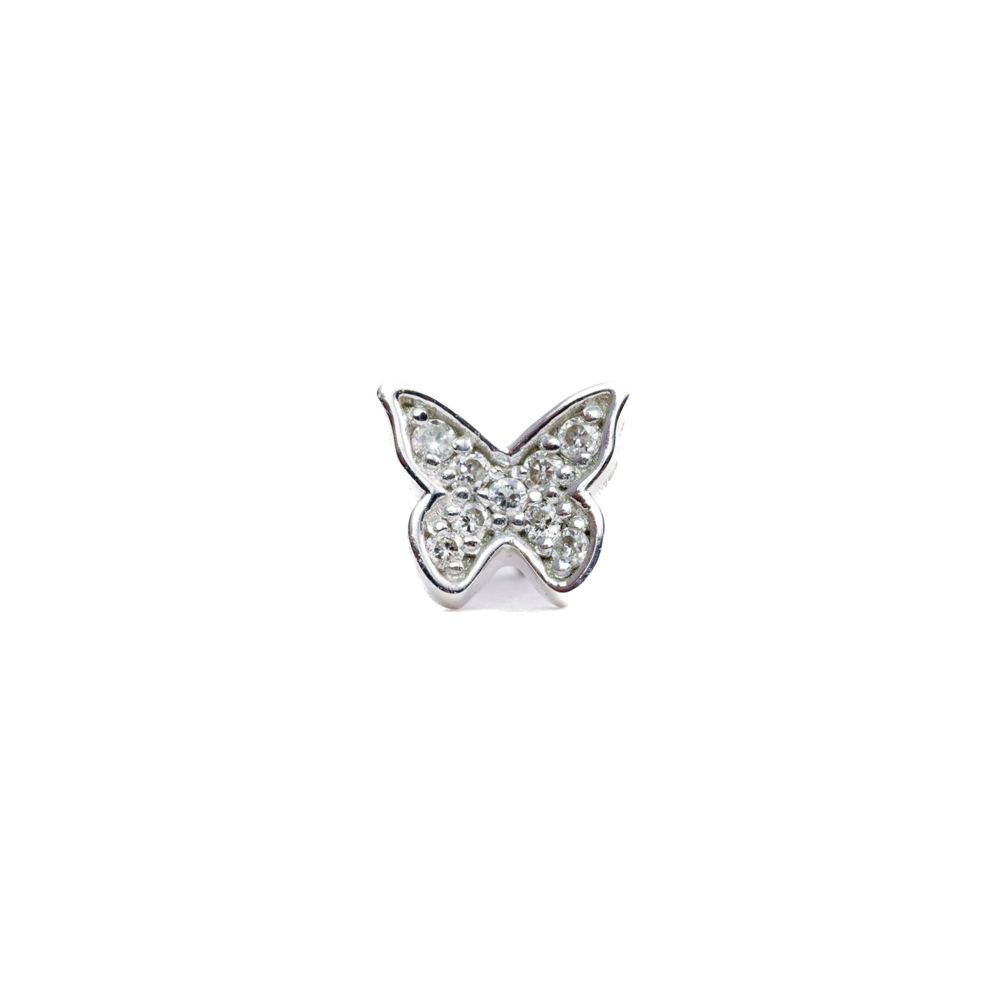 Metamorphosis in White Gold - Diamond Threaded Flatback Stud