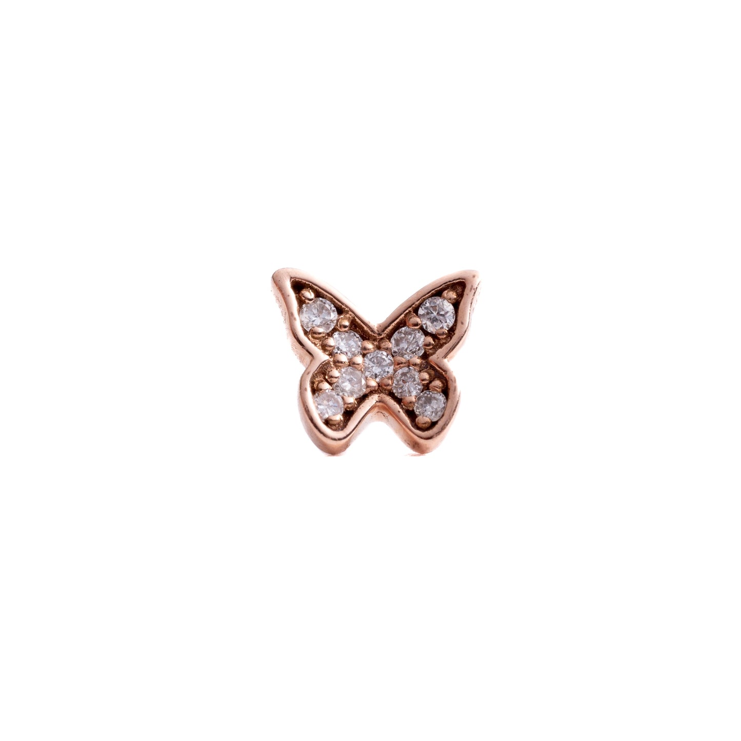 Metamorphosis in Rose Gold - Diamond Threaded Flatback Stud