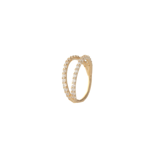 Gemini in Yellow Gold – Seamless Hinged Hoop