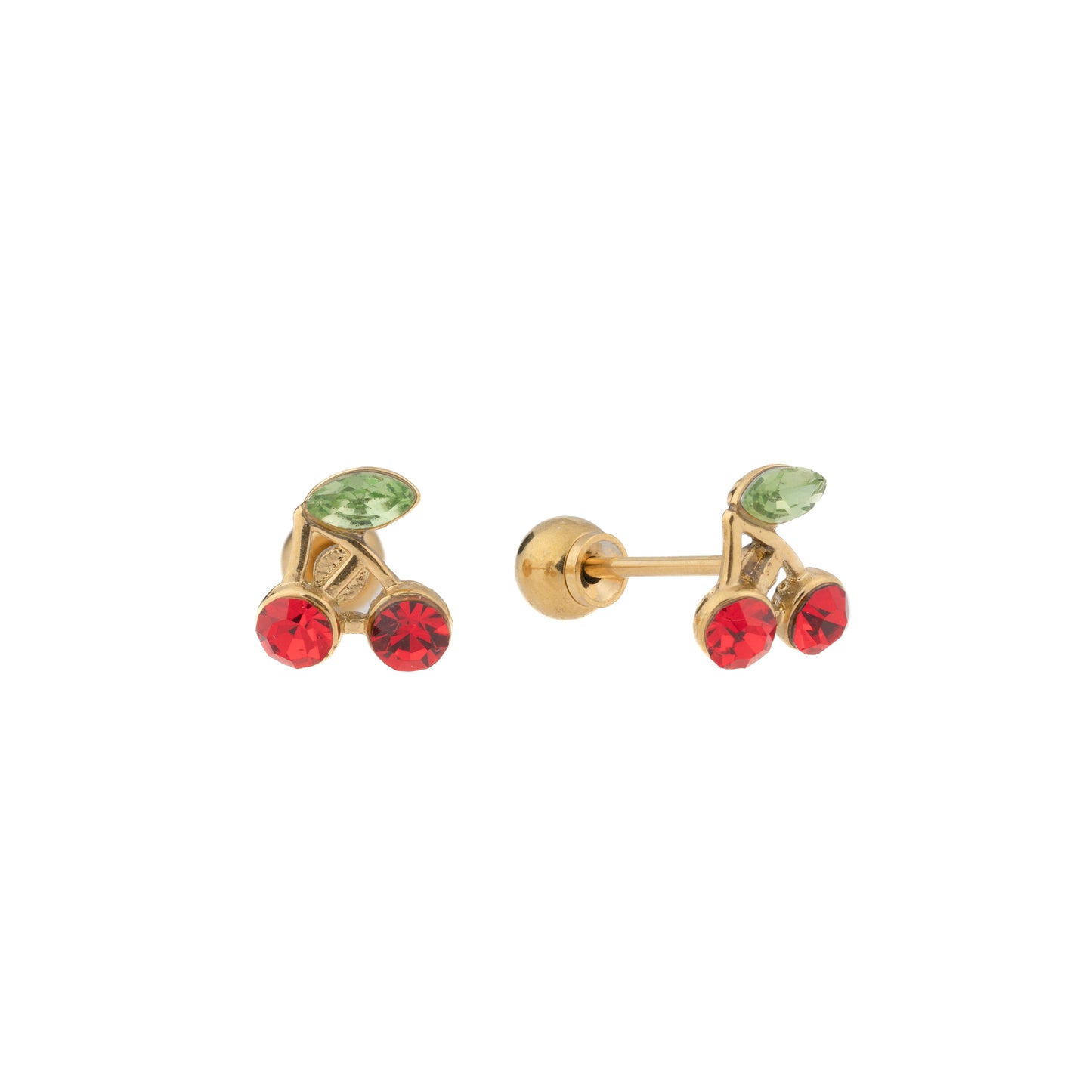 Cherry Blossom – Gold Plated Stainless Steel Double Cherry Stud