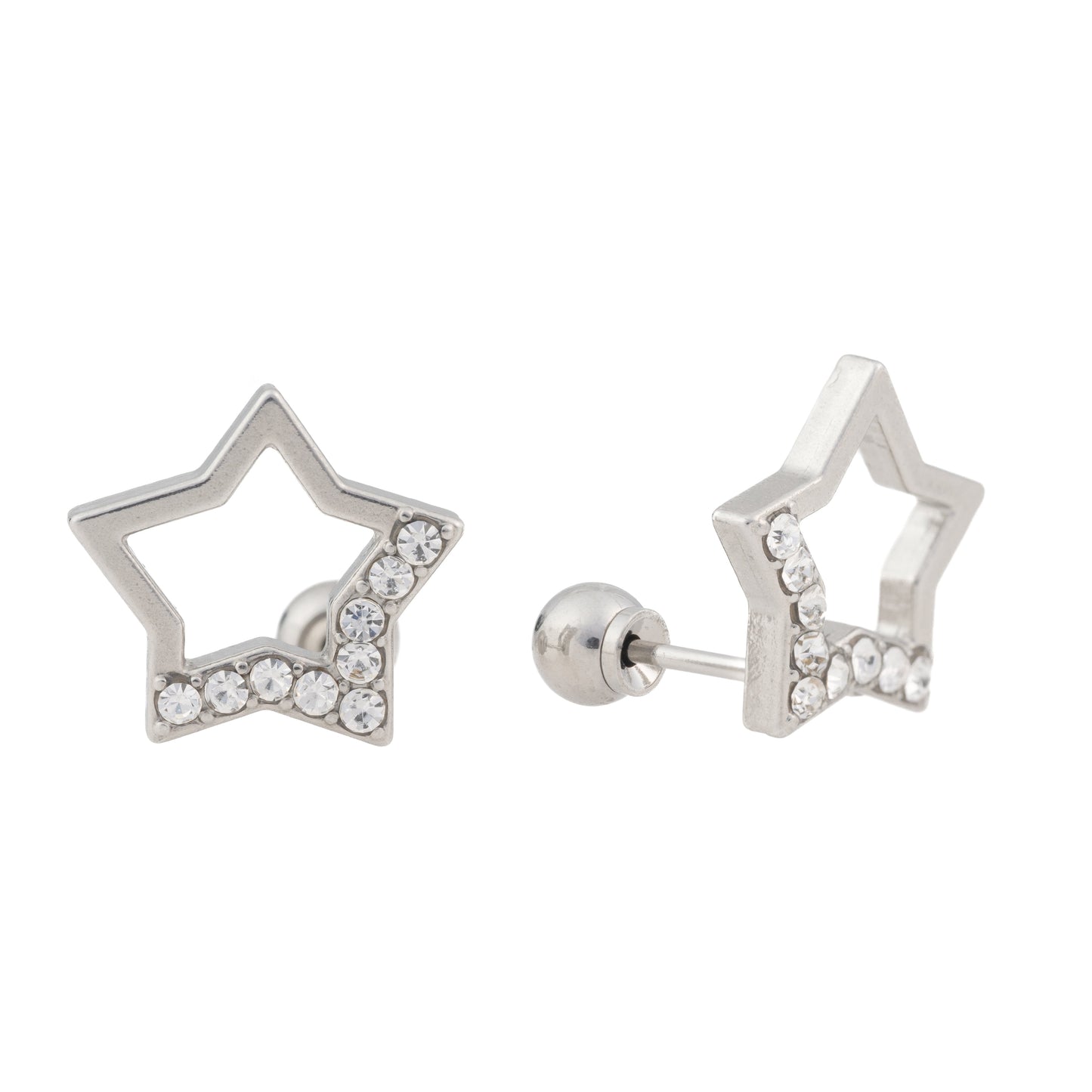 Stellar Glow – Star Outline with Clear CZs