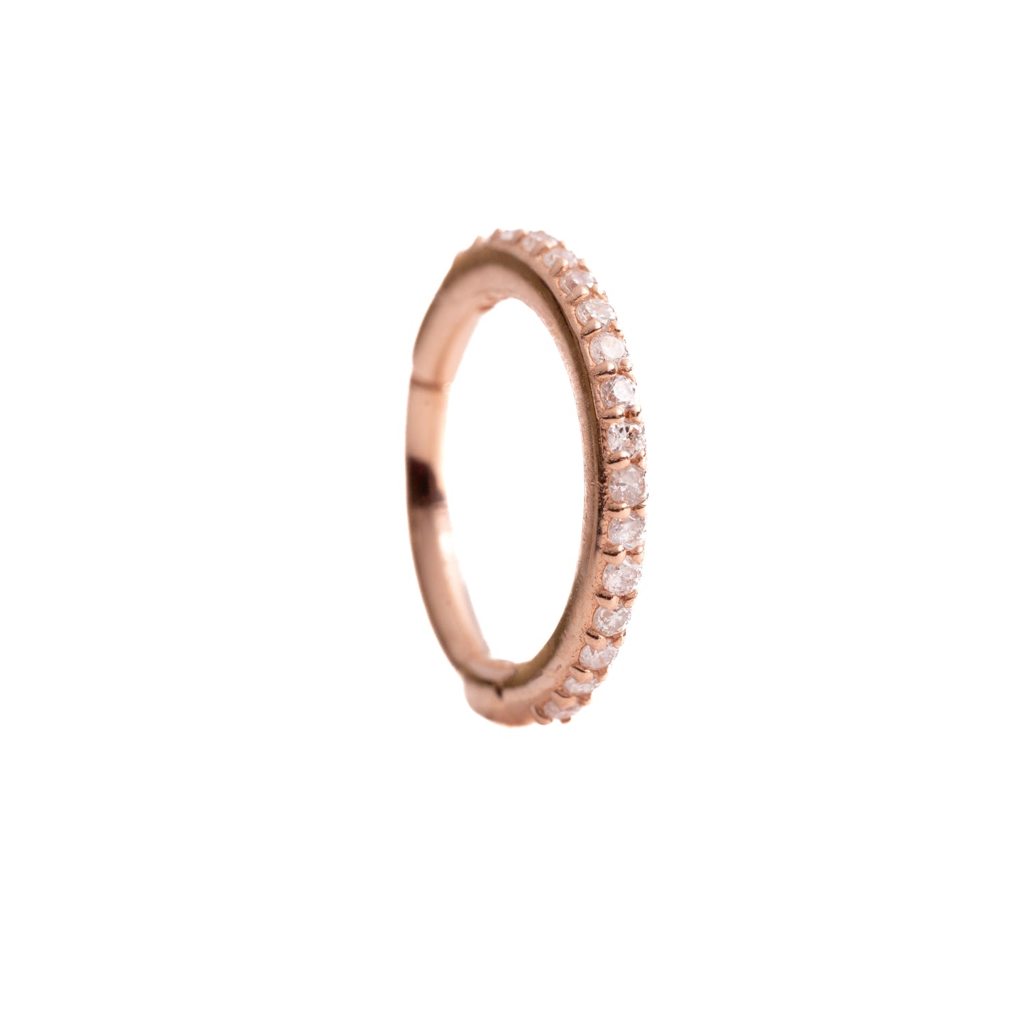 Infinite in Rose Gold - Diamond Seamless Hinged Hoop