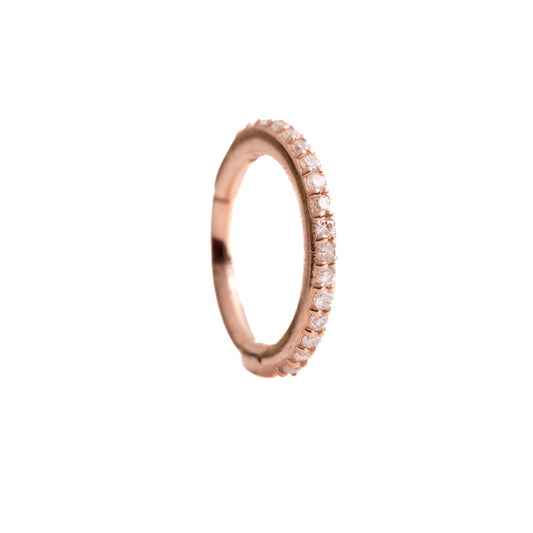 Infinite in Rose Gold - Diamond Seamless Hinged Hoop