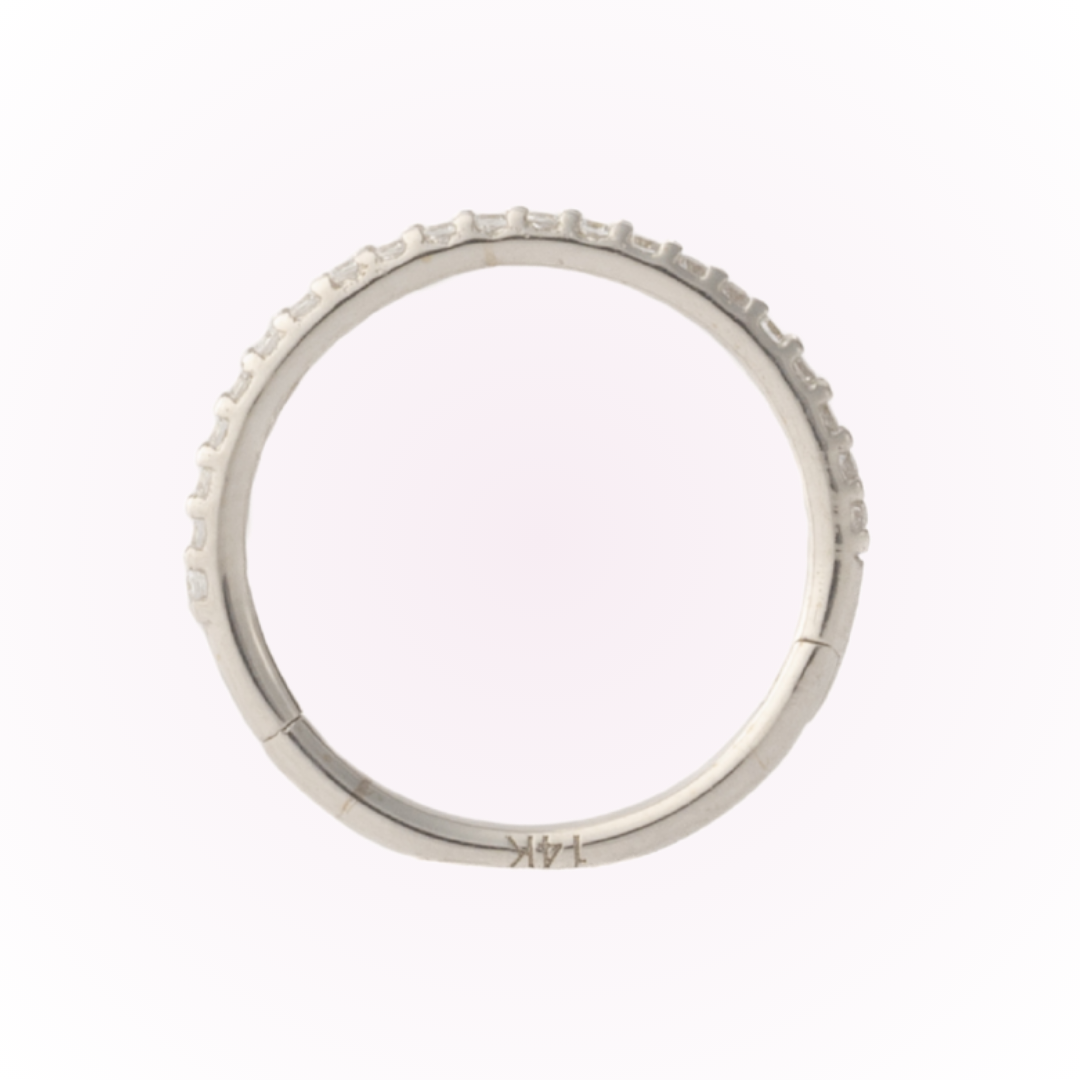 Brilliance In White Gold - Seamless Hinged Hoop
