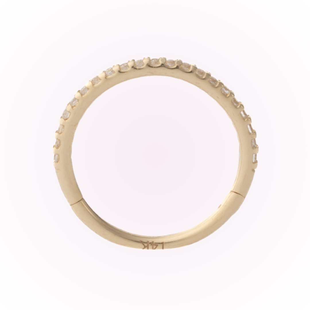 Brillo en oro amarillo - Aro articulado sin costuras