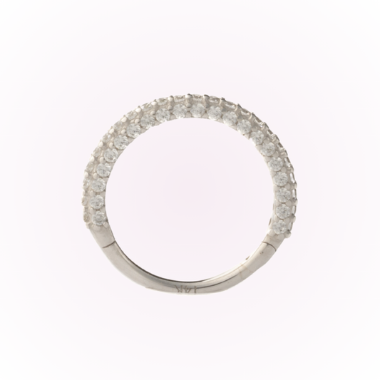 Venus en oro blanco - Aro articulado sin costuras